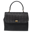 BALLY Hand Bag Leather Black Gold Auth BA1692-13