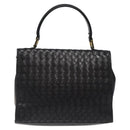 BALLY Hand Bag Leather Black Gold Auth BA1692-2