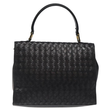 BALLY Hand Bag Leather Black Gold Auth BA1692 - 0