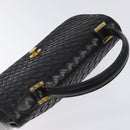 BALLY Hand Bag Leather Black Gold Auth BA1692-6