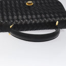 BALLY Hand Bag Leather Black Gold Auth BA1692-7