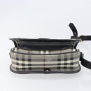 Burberrys Nova Check Shoulder Bag PVC Leather Gray Gold Tone Auth BA16921-12