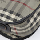 Burberrys Nova Check Shoulder Bag PVC Leather Gray Gold Tone Auth BA16921-16