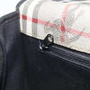 Burberrys Nova Check Shoulder Bag PVC Leather Gray Gold Tone Auth BA16921-25