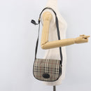 Burberrys Nova Check Shoulder Bag PVC Leather Gray Gold Tone Auth BA16921-28