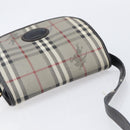Burberrys Nova Check Shoulder Bag PVC Leather Gray Gold Tone Auth BA16921-7