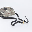 Burberrys Nova Check Shoulder Bag PVC Leather Gray Gold Tone Auth BA16921-8
