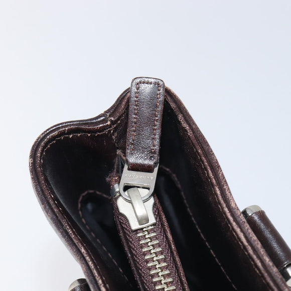 BURBERRY Nova Check Hand Bag Canvas Beige Silver Auth BA16924