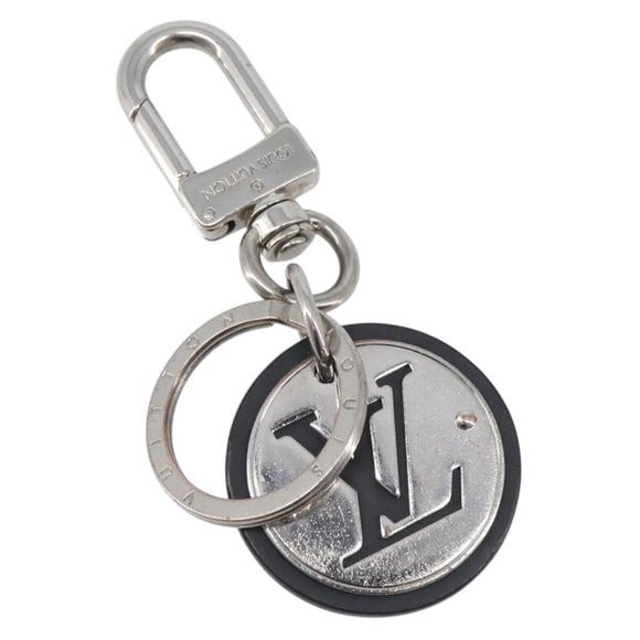 LOUIS VUITTON LV Circle Key Holder Metal Silver Black M67362 LV Auth BA16929