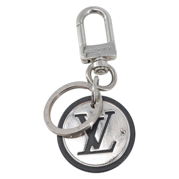 LOUIS VUITTON LV Circle Key Holder Metal Silver Black M67362 LV Auth BA16929