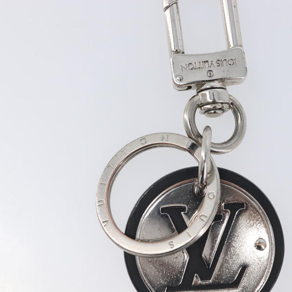 LOUIS VUITTON LV Circle Key Holder Metal Silver Black M67362 LV Auth BA16929