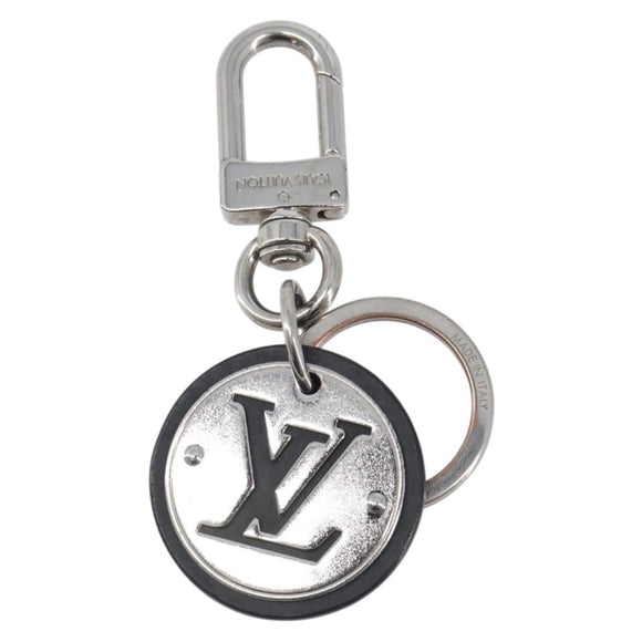 LOUIS VUITTON LV Circle Key Holder Metal Silver Black M67362 LV Auth BA16929