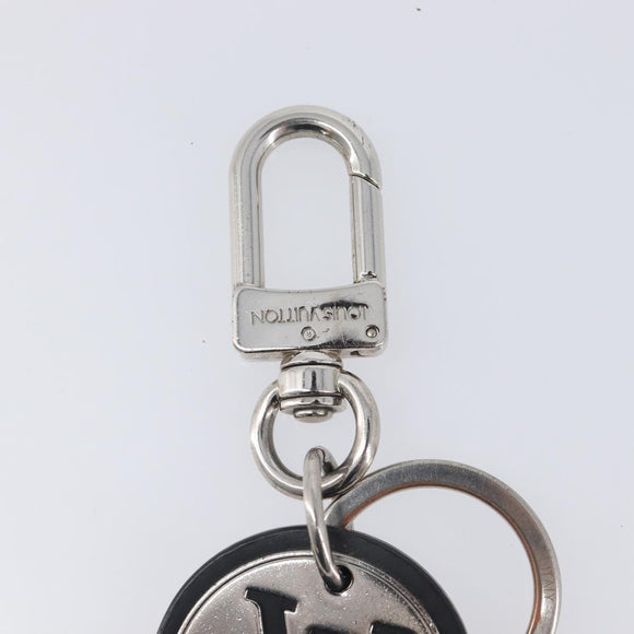 LOUIS VUITTON LV Circle Key Holder Metal Silver Black M67362 LV Auth BA16929