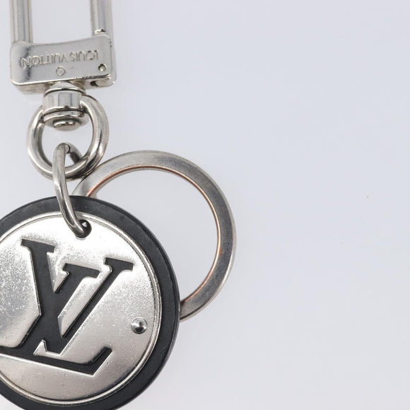 LOUIS VUITTON LV Circle Key Holder Metal Silver Black M67362 LV Auth BA16929