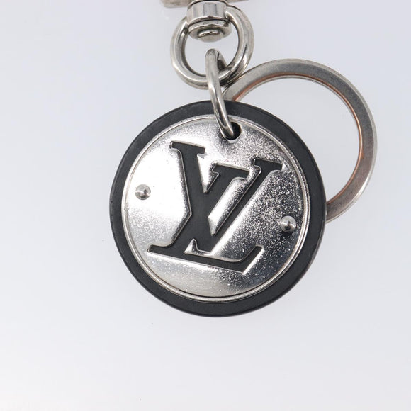 LOUIS VUITTON LV Circle Key Holder Metal Silver Black M67362 LV Auth BA16929