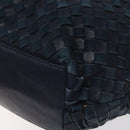 BALLY Shoulder Bag Leather Navy Gold Auth BA1693-9