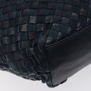 BALLY Shoulder Bag Leather Navy Gold Auth BA1693-16