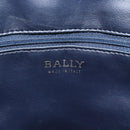 BALLY Shoulder Bag Leather Navy Gold Auth BA1693-18