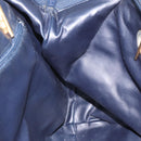 BALLY Shoulder Bag Leather Navy Gold Auth BA1693-19