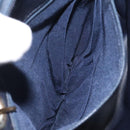 BALLY Shoulder Bag Leather Navy Gold Auth BA1693-12