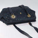 BALLY Shoulder Bag Leather Navy Gold Auth BA1693-6