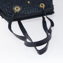 BALLY Shoulder Bag Leather Navy Gold Auth BA1693-7