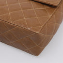 CHANEL Matelasse Shoulder Bag Caviar Skin Brown Gold Tone CC Auth BA16932V-10