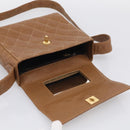 CHANEL Matelasse Shoulder Bag Caviar Skin Brown Gold Tone CC Auth BA16932V-15