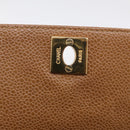 CHANEL Matelasse Shoulder Bag Caviar Skin Brown Gold Tone CC Auth BA16932V-16