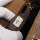 CHANEL Matelasse Shoulder Bag Caviar Skin Brown Gold Tone CC Auth BA16932V-24