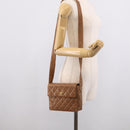 CHANEL Matelasse Shoulder Bag Caviar Skin Brown Gold Tone CC Auth BA16932V-27