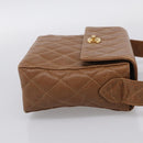 CHANEL Matelasse Shoulder Bag Caviar Skin Brown Gold Tone CC Auth BA16932V-5