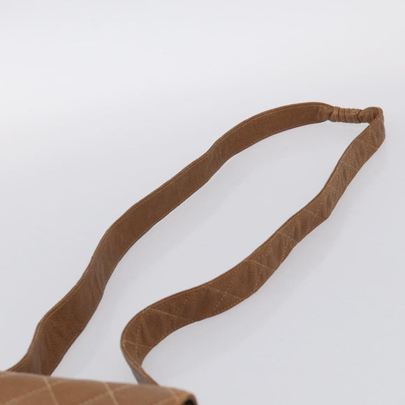 CHANEL Matelasse Shoulder Bag Caviar Skin Brown Gold Tone CC Auth BA16932V