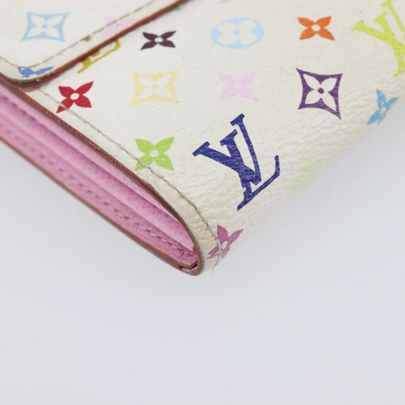 LOUIS VUITTON Monogram Multicolor Portefeiulle Sarah White M93532 Auth BA16933