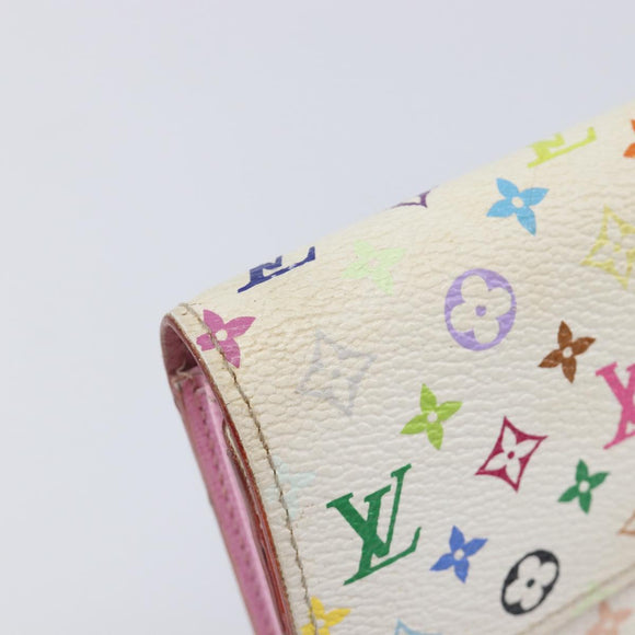 LOUIS VUITTON Monogram Multicolor Portefeiulle Sarah White M93532 Auth BA16933