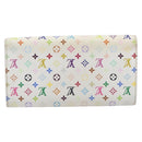 LOUIS VUITTON Monogram Multicolor Portefeiulle Sarah White M93532 Auth BA16933-3