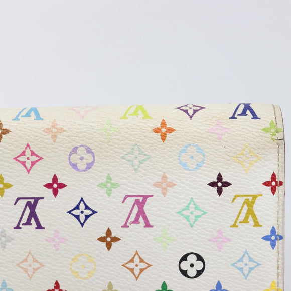 LOUIS VUITTON Monogram Multicolor Portefeiulle Sarah White M93532 Auth BA16933
