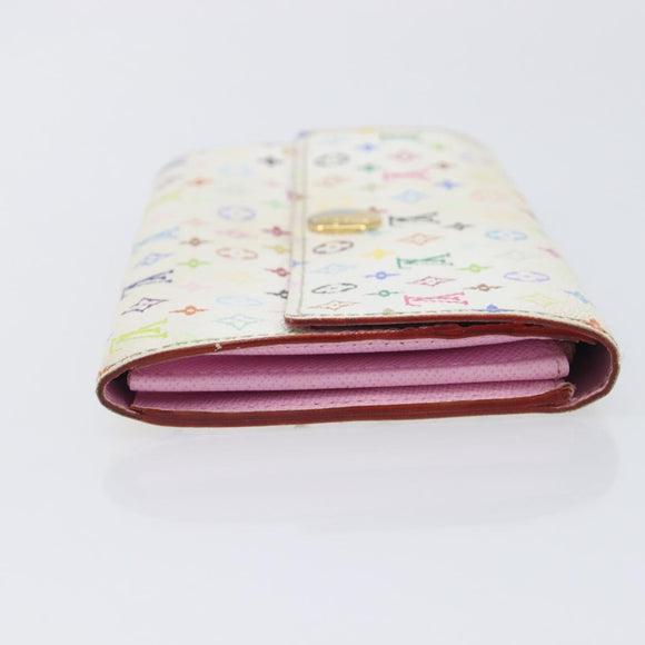 LOUIS VUITTON Monogram Multicolor Portefeiulle Sarah White M93532 Auth BA16933