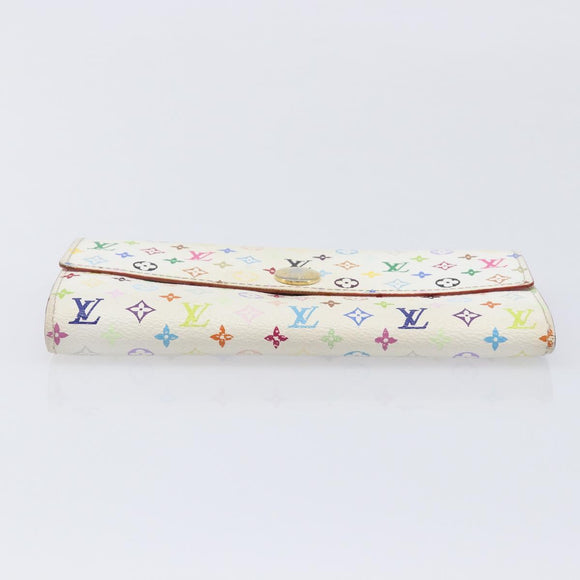LOUIS VUITTON Monogram Multicolor Portefeiulle Sarah White M93532 Auth BA16933