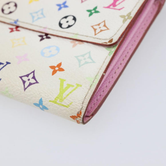LOUIS VUITTON Monogram Multicolor Portefeiulle Sarah White M93532 Auth BA16933