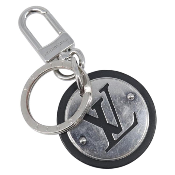 LOUIS VUITTON LV Circle Key Holder Metal Silver Black M00741 LV Auth BA16940