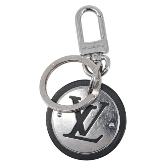 LOUIS VUITTON LV Circle Key Holder Metal Silver Black M00741 LV Auth BA16940