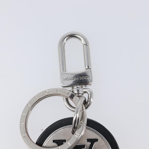 LOUIS VUITTON LV Circle Key Holder Metal Silver Black M00741 LV Auth BA16940