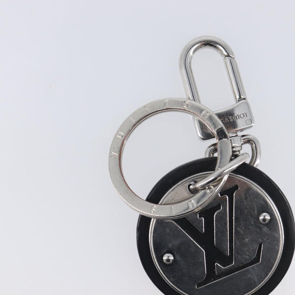 LOUIS VUITTON LV Circle Key Holder Metal Silver Black M00741 LV Auth BA16940