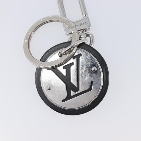 LOUIS VUITTON LV Circle Key Holder Metal Silver Black M00741 LV Auth BA16940