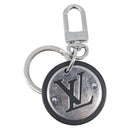 LOUIS VUITTON LV Circle Key Holder Metal Silver Black M00741 LV Auth BA16940-6