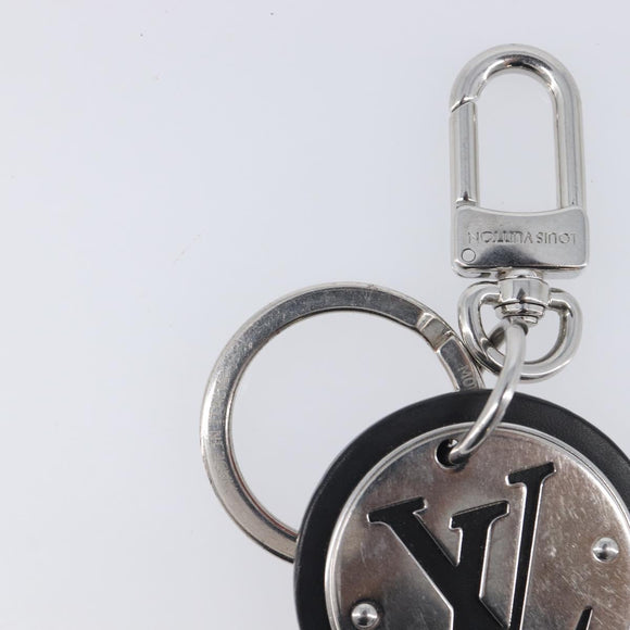 LOUIS VUITTON LV Circle Key Holder Metal Silver Black M00741 LV Auth BA16940
