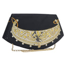 Cartier Chain Shoulder Bag cotton Black Gold Tone Auth BA16941-1
