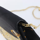 Cartier Chain Shoulder Bag cotton Black Gold Tone Auth BA16941-16