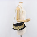 Cartier Chain Shoulder Bag cotton Black Gold Tone Auth BA16941-26